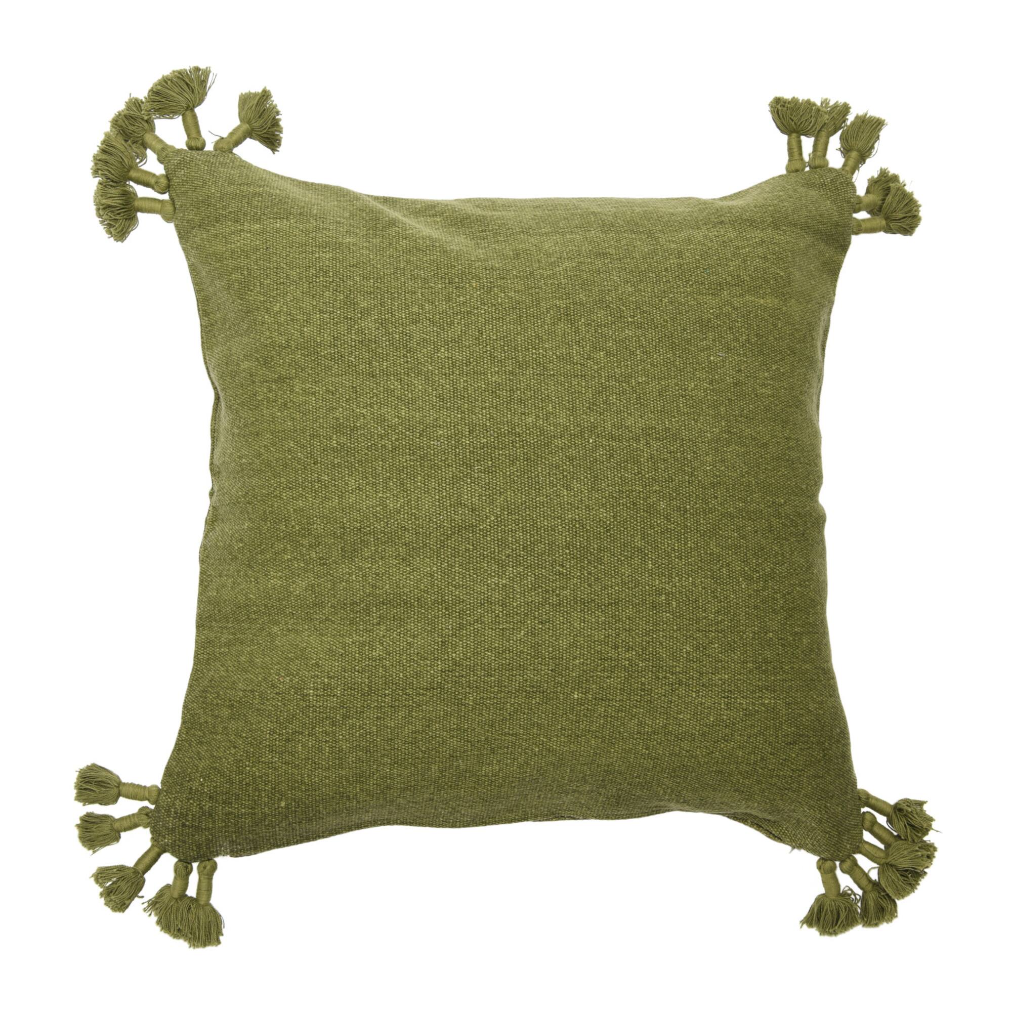 Hello Honey® 20'' x 20" Square Canvas Pillow Cover with Tassels
